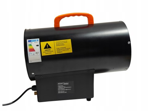 NAGRZEWNICA GAZOWA NA BUTLĘ DMUCHAWA DUŻA MOC 20KW + WĄŻ REDUKTOR KD11703