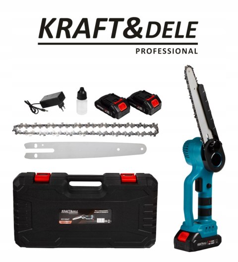 PIŁA ŁAŃCUCHOWA AKUMULATOROWA 8" PILARKA GAŁĘZIÓWKA + 2xAKU 21V KD10647