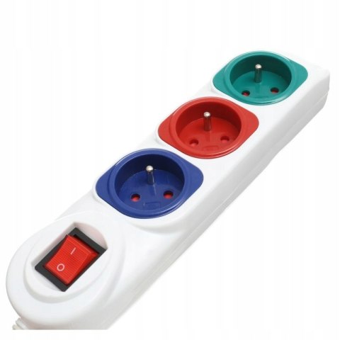 PRZEDŁUŻACZ 5M LISTWA 3 GNIAZDA Z WŁĄCZNIKIEM