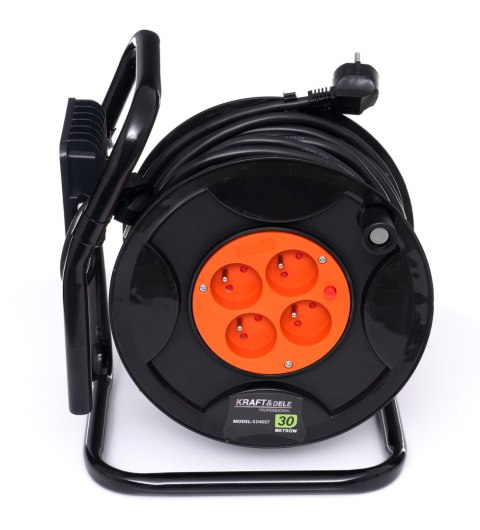 PRZEDŁUŻACZ BĘBNOWY NA BĘBNIE ZWIJAK 30M 4 GNIAZDA + LAMPA LED 20W KD4037