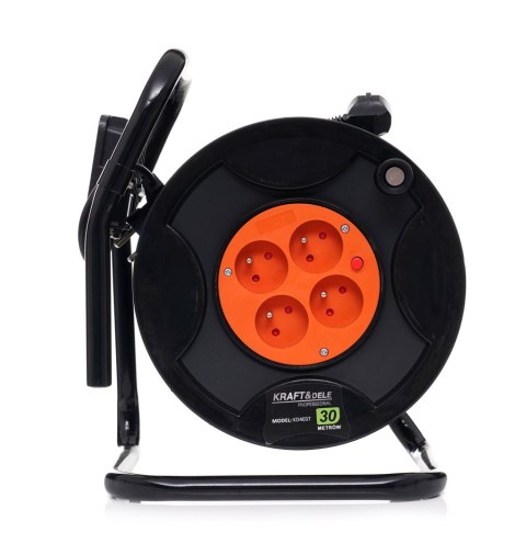 PRZEDŁUŻACZ BĘBNOWY NA BĘBNIE ZWIJAK 30M 4 GNIAZDA + LAMPA LED 20W KD4037