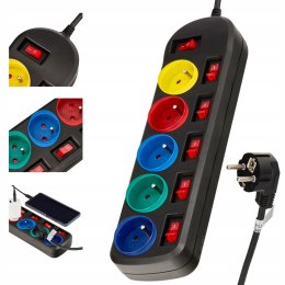 Przedłużacz Listwa Zasilająca Sieciowa Czarna 5 Gniazda 230V 1,5M KD4000-CZ