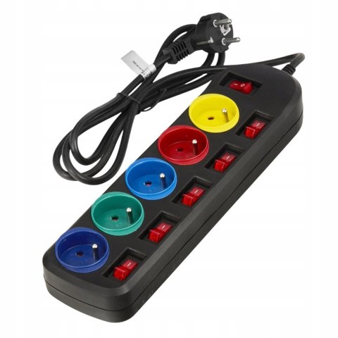 Przedłużacz Listwa Zasilająca Sieciowa Czarna 5 Gniazda 230V 1,5M KD4000-CZ