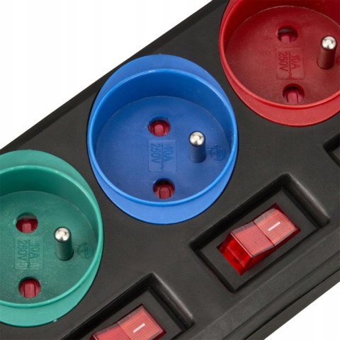 Przedłużacz Listwa Zasilająca Sieciowa Czarna 5 Gniazda 230V 1,5M KD4000-CZ