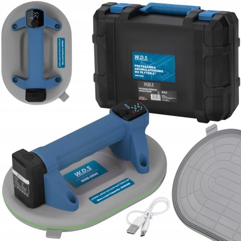 Przyssawka Próżniowa Akumulatorowa Szyb Uchwyt 240 mm 300 Kg LCD W.D.S.