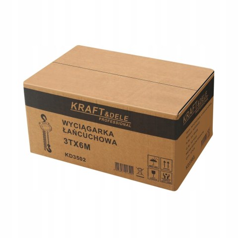 WCIĄGARKA WYCIĄGARKA ŁAŃCUCHOWA RĘCZNA 3 TONY 6M SOLIDNA KRAFT&DELE KD3502
