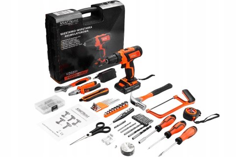 WIERTARKO WKRĘTARKA AKUMULATOROWA UDAROWA WIERTARKA 2xAKU METALOWA GŁOWICA