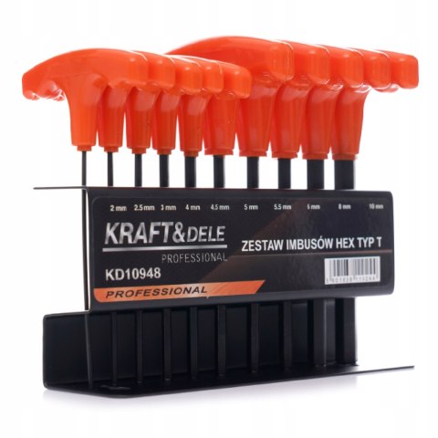 ZESTAW KLUCZE IMBUSOWE IMBUSY 2-10MM SZEŚCIOKĄTNE 10 ELEMENTÓW KD10948