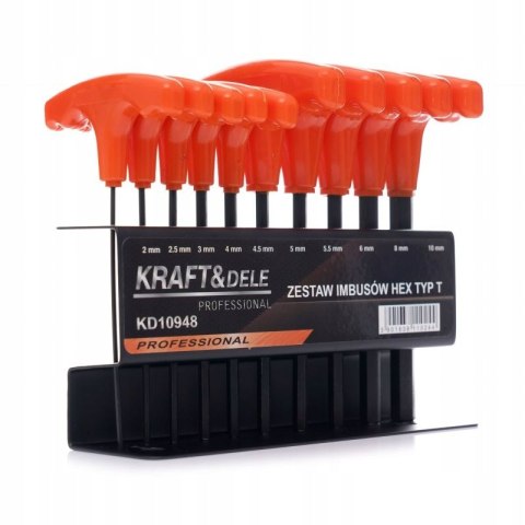 ZESTAW KLUCZE IMBUSOWE IMBUSY 2-10MM SZEŚCIOKĄTNE 10 ELEMENTÓW KD10948