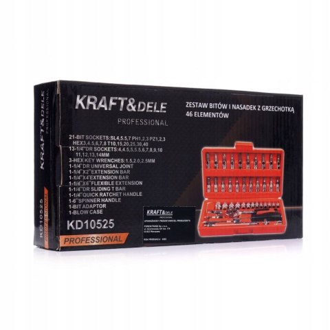 ZESTAW NARZĘDZI KLUCZE NASADOWE 46 EL KD10525