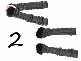 1034 REKAWICZKI ZIMOWE MITENKI DŁUGIE GRUBE CIEPŁE