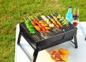 GRILL SKŁADANY TURYSTYCZNY WALIZKA PRZENOŚNY OGRODOWY WĘGLOWY Z UCHWYTEM