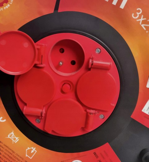 PRZEDŁUŻACZ BĘBNOWY 50m 3x2,5 NA BĘBNIE BUDOWLANY