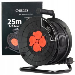 PRZEDŁUŻACZ NA BĘBNIE 3x2,5 25m BĘBNOWY BUDOWLANY ZWIJAK OGRODOWY