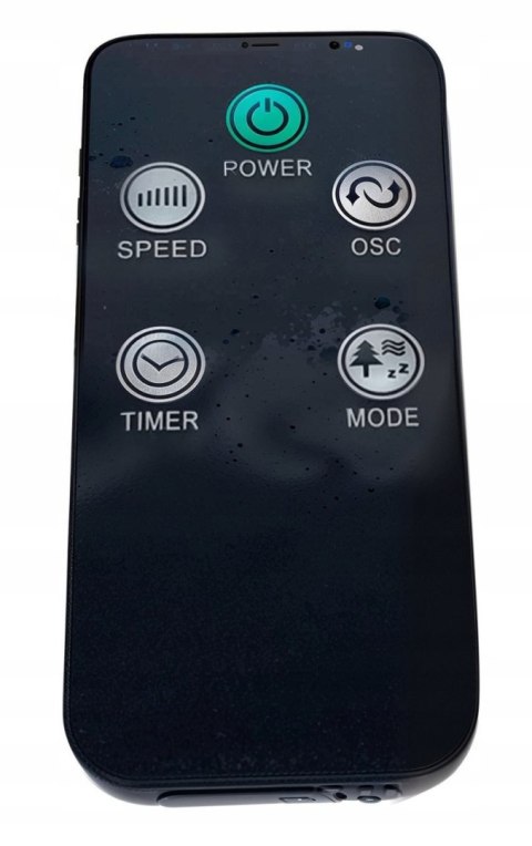 WENTYLATOR KOLUMNOWY STOJĄCY PODŁOGOWY WIATRAK CZARNY BLACK 100W + PILOT