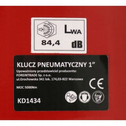KLUCZ DO KÓŁ TIR PNEUMATYCZNY UDAROWY 1 CAL 5000Nm KD1434