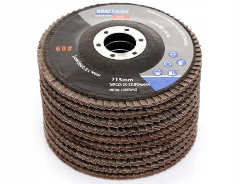 Komplet Tarcz Listkowych do Drewna Metalu 115 mm P60 10 Sztuk Kraft&Dele