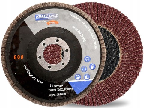 Komplet Tarcz Listkowych do Drewna Metalu 115 mm P60 10 Sztuk Kraft&Dele