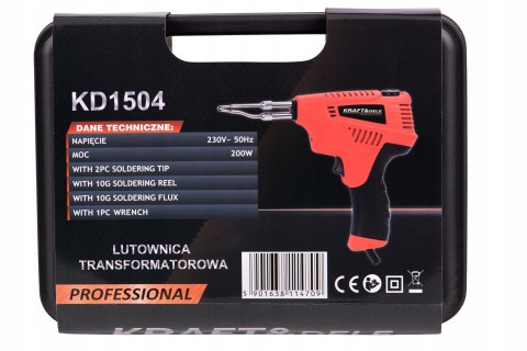 LUTOWNICA PISTOLETOWA PRECYZYJNA 200W REGULACJA MOCNA + WALIZKA KD1504