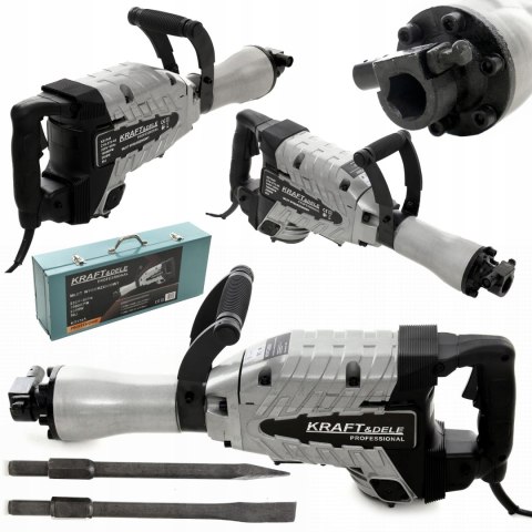 Młot Udarowy Wyburzeniowy Sześciokątny 230V 63 J 3200 W 2 Dłuta Kraft&Dele