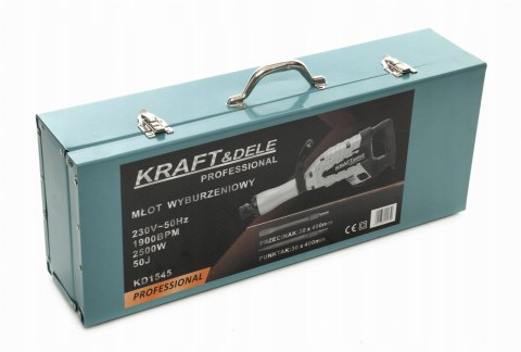 Młot Udarowy Wyburzeniowy Sześciokątny 230V 63 J 3200 W 2 Dłuta Kraft&Dele