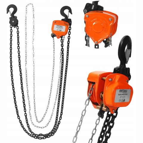 Ręczna Wciągarka Dźwigniowa 3000 Kg 3T 3 m Kraft&Dele