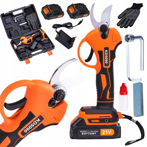 Sekator Akumulatorowy Bateria 2x21V 2Ah Nożyce Ogrodowe Kraft&Dele