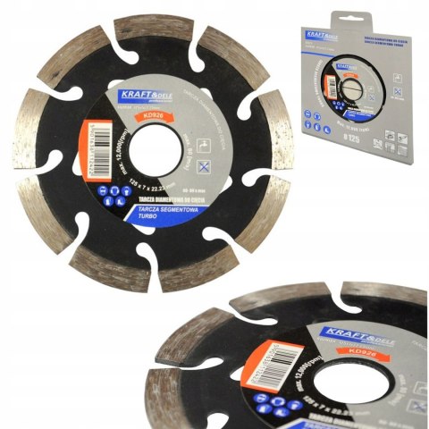 Tarcza Diamentowa Segmentowa do Ciecia Turbo 125x7x22,23 mm Kraft&Dele