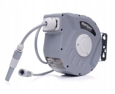 WĄŻ OGRODOWY ZWIJANY AUTOMATYCZNY BĘBEN 15m PISTOLET + KOŃCÓWKI KD2082