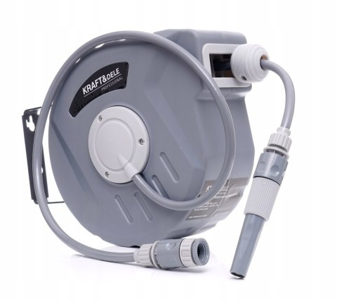 WĄŻ OGRODOWY ZWIJANY AUTOMATYCZNY BĘBEN 15m PISTOLET + KOŃCÓWKI KD2082