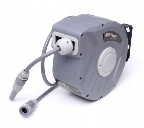 WĄŻ OGRODOWY ZWIJANY AUTOMATYCZNY BĘBEN 15m PISTOLET + KOŃCÓWKI KD2082