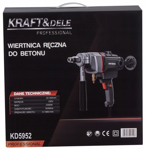 Wiertnica Betonu Ścian Diamentowa Chłodzenie Wodą 2300W Ø202 mm Kraft&Dele