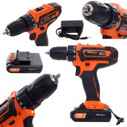 Wkrętarka Wiertarka Akumulatorowa 18V 1100 rpm Bateria Ładowarka Kraft&Dele