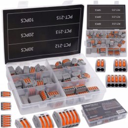 ZESTAW SZYBKOZŁĄCZEK ELEKTRYCZNYCH DO DRUTU 0,5 - 2,5 MM 60SZT