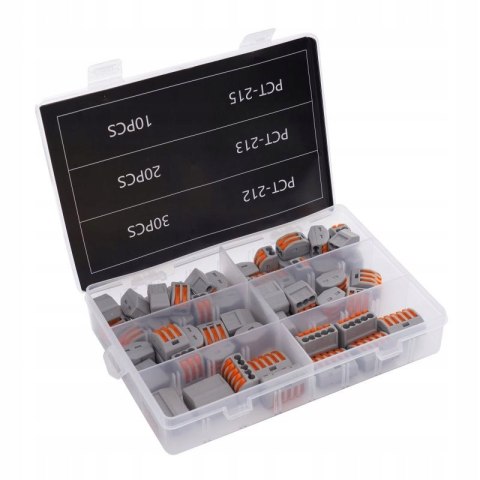 ZESTAW SZYBKOZŁĄCZEK ELEKTRYCZNYCH DO DRUTU 0,5 - 2,5 MM 60SZT