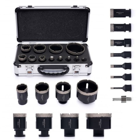 Zestaw Otwornic Diamentowych Kraft&Dele 12 sztuk 6-68 mm