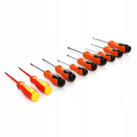 HARTOWANE WKRĘTAKI ŚRUBOKRĘTY IZOLOWANE 10 ELEMENTÓW KD10901