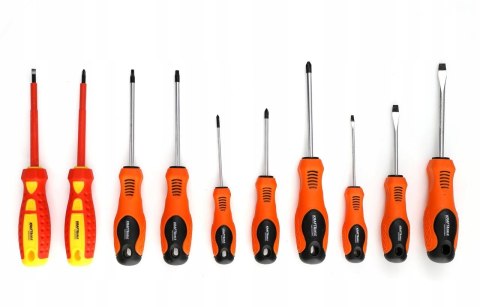 HARTOWANE WKRĘTAKI ŚRUBOKRĘTY IZOLOWANE 10 ELEMENTÓW KD10901