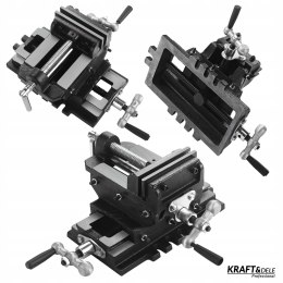 Imadło Żeliwne Stołowe Krzyżowe Dwuosiowe 100 mm Kraft&Dele