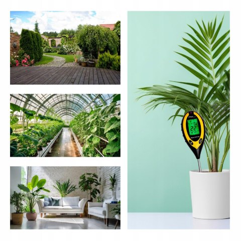 KWASOMIERZ MIERNIK TESTER OGRODNICZY PH GLEBY ZIEMII TEMPERATURA WILGOTNOŚĆ