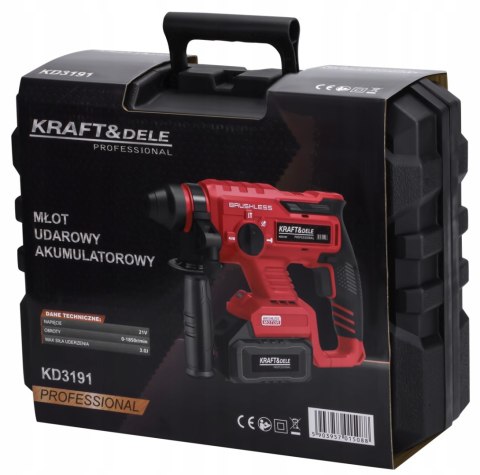 MŁOT UDAROWY MŁOTOWIERTARKA UDAROWA UDAR SDS+ 3J WIERTŁA 2X AKU 21V 4Ah