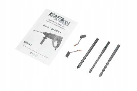 Młot Udarowy 2600W 230V SDS-PLUS 4J 5200 BPM 1470 RPM 3w1 Kraft&Dele