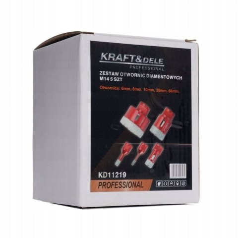 Otwornica Zestaw otwornic diamentowych M14 5 Kraft&Dele 68 mm