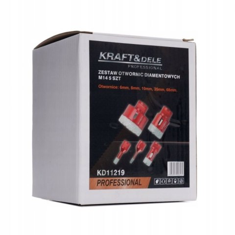 Otwornica Zestaw otwornic diamentowych M14 5 Kraft&Dele 68 mm