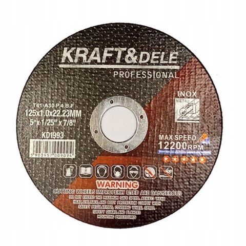 Tarcza do metalu Kraft&Dele 25 sztuk 125x1.2x22,23 mm
