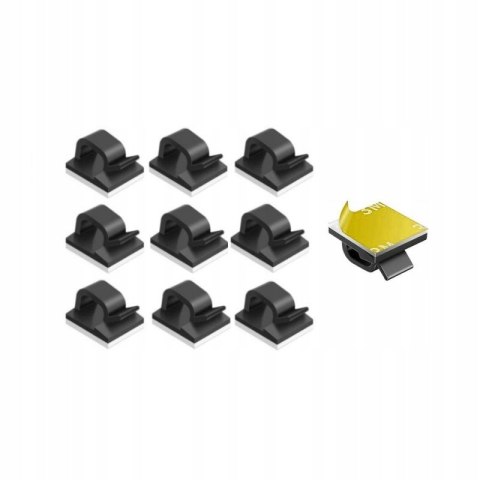 UCHWYT KLIPS ORGANIZER ZACZEP SAMOPRZYLEPNY DO KABLI 10EL. 5MM KD10085