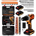 WIERTARKO WKRĘTARKA AKUMULATOROWA NASADKI BITY LED WALIZKA ZESTAW AKU X2