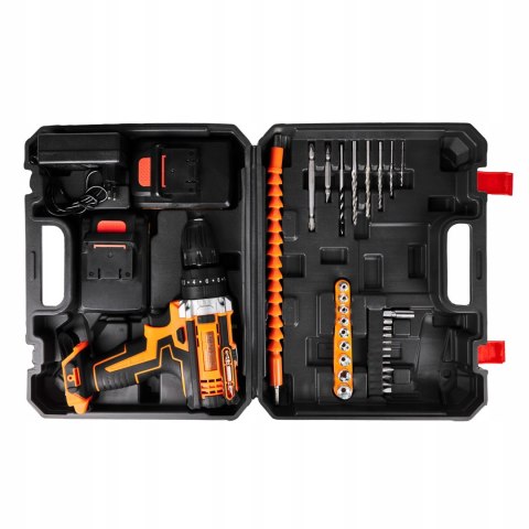 WIERTARKO WKRĘTARKA AKUMULATOROWA NASADKI BITY LED WALIZKA ZESTAW AKU X2