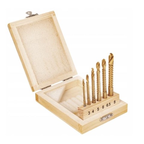 WIERTŁA FREZUJĄCE KD997 6SZT. FREZY 3-8MM KD997