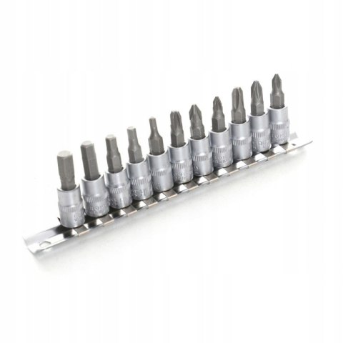 ZESTAW 11 BITÓW NA NASADKACH 1/4